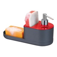 Porta Detergente Com Suporte Para Bucha e Sabao